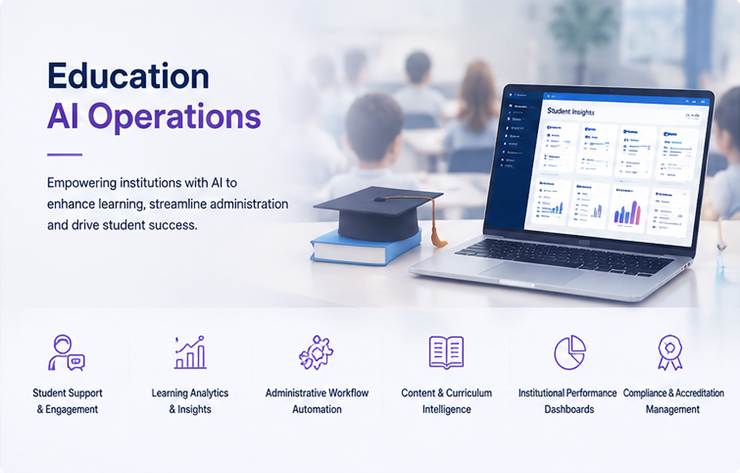 Illustration representing AI-enabled operations in Education